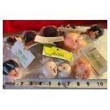 Group of 13 vintage craft pretty face doll heads