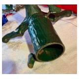 Vintage green tree style cast iron Christmas tree stand
