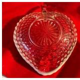 Fenton silvercrest hobnail heart candy dish and small bowl