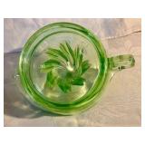 Vintage green depression glass juicer reamer