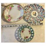 Group of 10 vintage hand painted transferware Bavaria, Germany, Vienna china plates