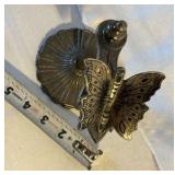 Vintage silver toned & pewter egg cup, shot glass and letter holder