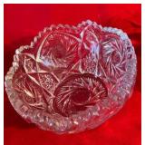 Vintage EAPG glass condiment set, cream & sugar and candy dish