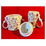 Collectable Chintz pink rose cream & sugar, Japan China