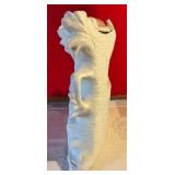 Vintage made in Germany bisque Victorian lady with dog, planter. Possibly Carl Schneider
