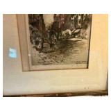 2 vintage scenic prints in wood frames