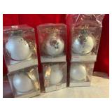 Group of 6 Dept 56 1990 peace on earth glass Christmas ornaments
