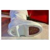 Christmas decor, wood and ceramic santa boots Dept 56