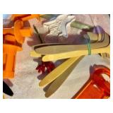 Misc vintage plastic kitchen items, some dairy queen advertising