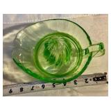 Vintage green depression glass juicer reamer