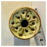 Vintage hand painted Nippon porcelain hat pin holder dogwood flowers