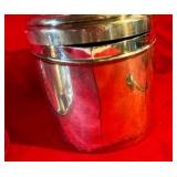 Silver tone cream & sugar set with tray and spoon
