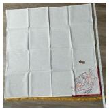 Group of 6 handmade flour sack embroidered days of the week kitten kitchen towels