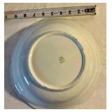 Pair of vintage hand painted transfer ware Bavria china bowl and plate