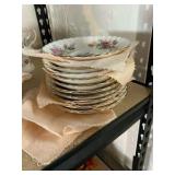 Vintage Royal Albert moss rose bone China dishes set made in England