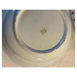 Pair of vintage hand painted transfer ware Bavria china bowl and plate