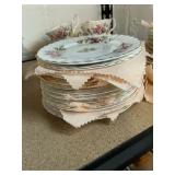 Vintage Royal Albert moss rose bone China dishes set made in England