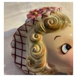 Pair of vintage Lefton Miss Daisy ceramic wall pocket