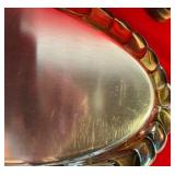 Set of 3 silver toned, handled serving trays Rogers and Viking