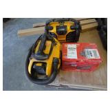 Dewalt vacuum, Dewalt radio, Milwaukee cordless compact band saw