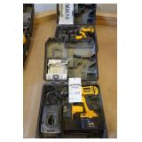 (2) 12-volt Dewalt drills