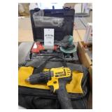 Dewalt 20-volt, Senco nailer, Dynabrade sander