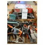 Porter Cable nailer, (2) Senco nailers, Dynabrade sander, clamps