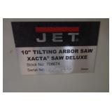 Jet 10 inch tilting arbor saw, Xacta saw deluxe, w/Biesemeyer fence, 3 hp