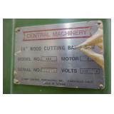 Central machinery 14 inch band saw, model 580, 1 hp