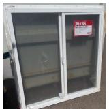 36 x 36 vinyl utility slider single glass