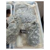 tote of screws, bolts, and miscellaneous