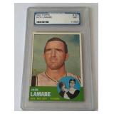 1963 Topps Jack Lamabe #251 Graded 7 NM Vintage Baseball Card