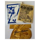 Hank Aaron 23kt Gold Die Cut Limted Edition 25th Anniversary 1999 Bleachers Baseball Card