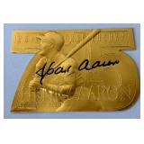 Hank Aaron 23kt Gold Die Cut Limted Edition 25th Anniversary 1999 Bleachers Baseball Card
