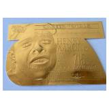 Hank Aaron 23kt Gold Die Cut Limted Edition 25th Anniversary 1999 Bleachers Baseball Card