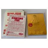Michael Jordan and Chicago Bulls 23kt Gold 1997 Starting Five Limited Edition Basketball Card