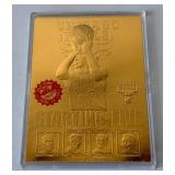 Michael Jordan and Chicago Bulls 23kt Gold 1997 Starting Five Limited Edition Basketball Card