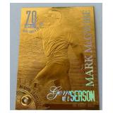 Mark McGwire 23kt Gold w/ Gemstone 70 Home Run Limited Edition Gems of a Season Baseball Card