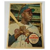 Hank Aaron 1967 Topps Pin-Ups Poster #15 Vintage Baseball Card