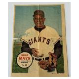 Willie Mays 1967 Topps Pin-Ups Poster #12 Vintage Baseball Card