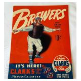 RARE! - 1951 Milwauke Brewers AAA MLB Score Card and Magazine vs. Indianapolis - Vintage Baseball