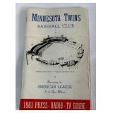 1961 Minnesota Twins Baseball Vintage Press Guide