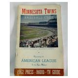 1962 Minnesota Twins Baseball Vintage Press Guide