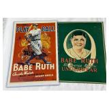 (2) Babe Ruth Reproduction Baseball Advertisement Pieces