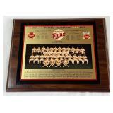 Minnesota Twins 1987 World Series Champions Plaque - New in Box - 2