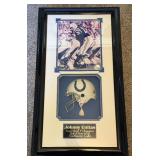 Johnny Unitas Autographed Photo w/ COA Nicely Framed Shadowbox and Mini Football Helmet