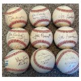 (9) Umpire Autographed Baseballs - Multiple Autos Each From MLB Umps, OMLB Rawlings Balls