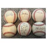 (6) Autographed Baseballs - Charles Nagy, Ben Grieve + 6 Unknown Signatures