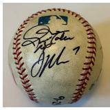 Joe Mauer and Justin Morneau Autographed 2005 Minnesota Twins Baseball w/ 9 Total Signatures