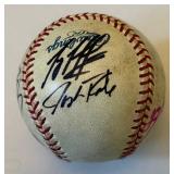 Joe Mauer and Justin Morneau Autographed 2005 Minnesota Twins Baseball w/ 9 Total Signatures